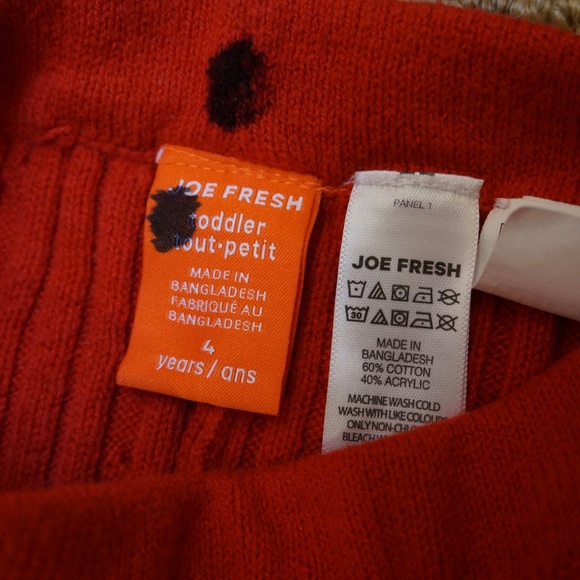 Girls Size 4 Joe Fresh Red Cable Knit Leggings - Picture 2 of 3